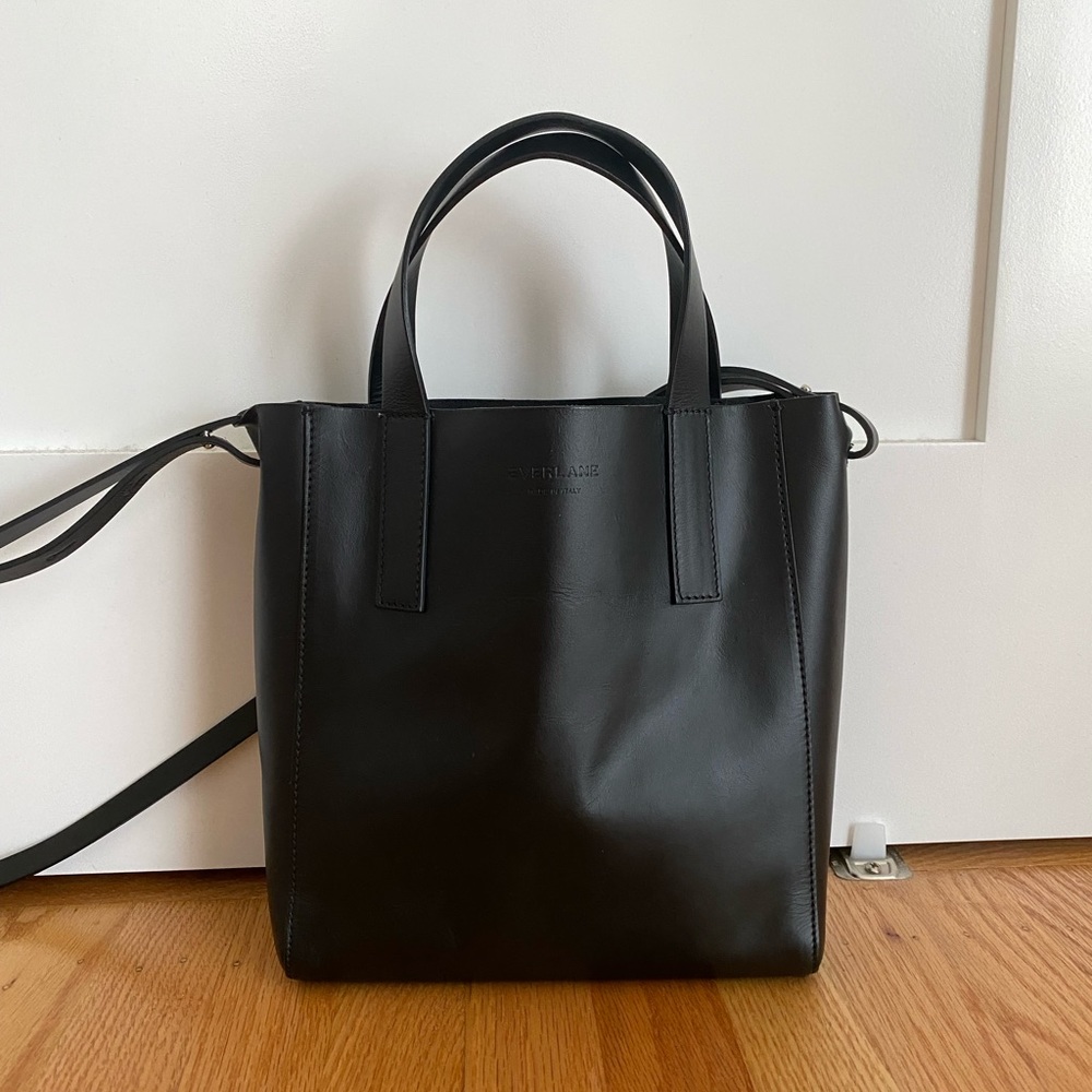 Everlane Day Tote Mini - Black Leather